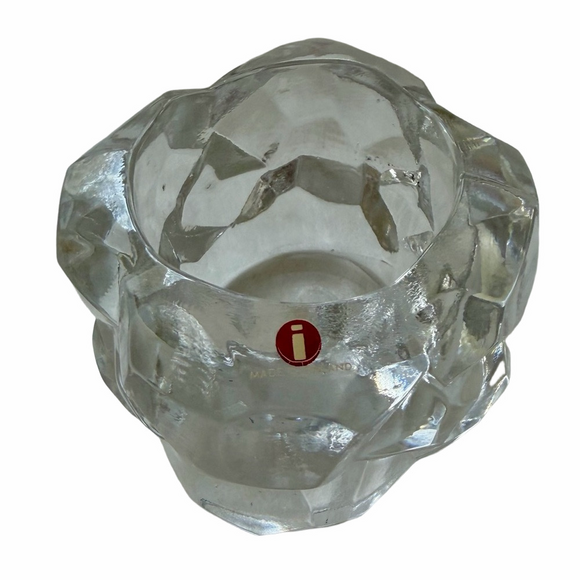 Iittala Finland Crystal Votive Candle Holder Corona Design Jorma Vennola Vintage - Picture 5 of 10